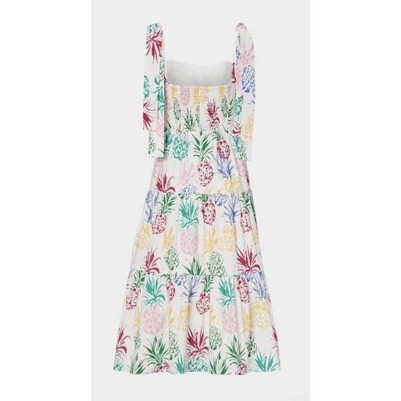 NWT!! MILLY Ellery Tiered Pineapple Print Midi Dress Poplin Colorful Size 8 - Picture 11 of 16